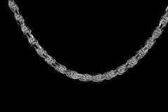 Sterling Silver Diamond-Cut Rope Chain 4.7mm Solid 925 Italy New Necklace 36"