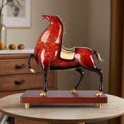 Bronze Galloping Horse on Walnut Base