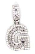 925 Sterling silver Initial G cubic zirconia pendant