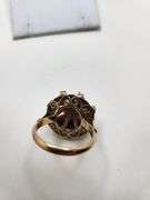 Extremely fine Antique Russian 18k gold ring hand made with  natural fine rubies
