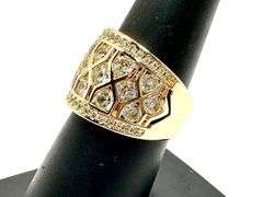 Impressive 14 Kt. Yellow Gold Plate 2.75 Ctw Simulated Diamond Ring