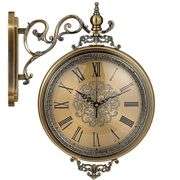 Large Double-Sided Wall Clock with Metal Frame