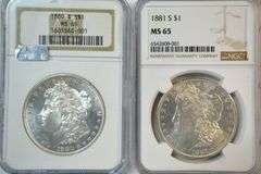 Blazing solid Gem BU 1880-S & 1881-S Morgan Dollars. NGC MS65