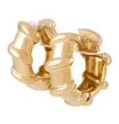 Roberto Coin Nabucco Polished Triple Ridged Hoop Earrings in 18K