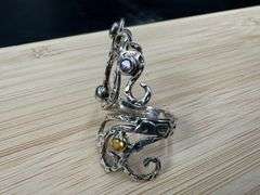 Sterling Silver Blue Topaz, Peridot, Citrine, Amethyst Gemstone Ring Size 7