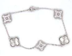 925 Sterling silver cubic zirconia 5 clover bracelet