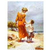 "Breezy Day at the Beach" by Pino (1939-2010)