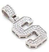 925 Sterling silver Initial S cubic zirconia pendant