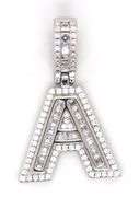 925 Sterling silver Initial A cubic zirconia pendant