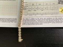 CERTIFIED 12.00 CARATS NATURAL DIAMONDS TENNIS BRACELET , 14K GOLD