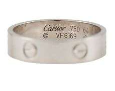 Cartier Classic Model Love Band Ring in 18K W/Box and Paper, SZ 64