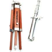 Brass Nickel Telescope on Wooden Tripod