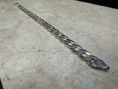 Men's 8.5mm Solid .925 Sterling Silver Flat Curb Chain Link Italy Bracelet 7" inch