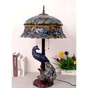 Handmade Peacock Stained Glass Table Lamp
