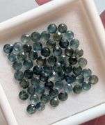 Heated only! 8.58ct blue green Sapphire set