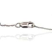 18K(750) White Gold Natural Diamond Square Shape Pendant Necklace with Chain