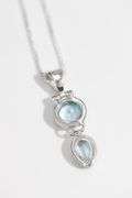 .925 Sterling Silver Pendant w/ Natural Blue Topaz Gem Stones