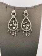 CERTIFIED BRAND NEW 14K WHITE GOLD DIAMOND CHANDELIER EARRINGS