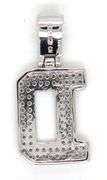 Initial D cubic zirconia pendant in 925 sterling silver