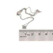 18K(750) White Gold Natural Diamond Square Shape Pendant Necklace with Chain