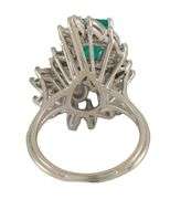 1.50ct Emerald Cut Emerald and 2.25ctw Marquise Diamond Cocktail Ring in 14K