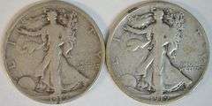Scarce 1919-P & 1919-D Walking Liberty Half Dollars