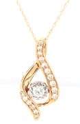 14kt Yellow gold 3/8ctw diamond swirl pendant on chain