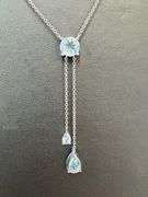 Sterling Silver Blue Topaz Lariat Necklace – Elegant Drop Pendant Design