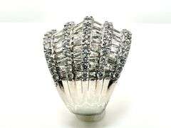 Sparkling 14 Kt White Gold Plate 21.5 Cttw. Simulated Diamond Ring