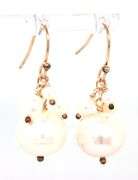 14kt Yellow gold pearl drop dangle earrings