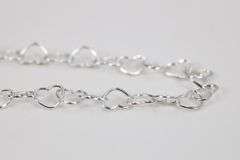 Sterling Silver Italian Love Heart Chain 4mm Solid 925 Italy Infinity Promise Bracelet Anklet 8"