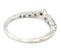 14kt White gold 0.20ctw diamond curved band