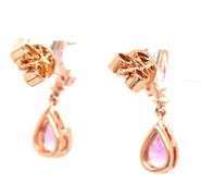 14kt Yellow gold 1.70ctw pink sapphire and diamond earrings