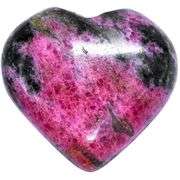 Rhodonite Crystal Heart Palm Stone