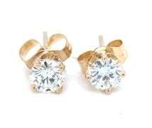 14kt Yellow gold 0.40ctw round brilliant cut diamond stud earrings