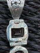 Sterling Silver Natural Garnet Gemstone Pendant w/ 18" .925 Italian Omega Chain