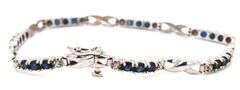 10kt White gold blue sapphire and diamond bracelet