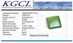 Huge 1000 Ct Certified Museum Size Natural Emerald Solitaire