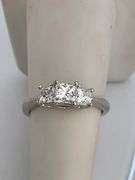 CERTIFIED 14K WHITE GOLD DIAMOND RING- LEO