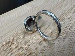 Sterling Silver 925 One of a Kind Dichroic Glass Ring Size 9