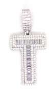 Initial T cubic zirconia pendant in 925 Sterling silver
