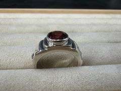 Sterling Silver Genuine Natural Garnet Gemstone Ring Size 7
