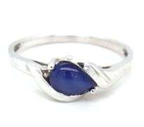 14kt White gold blue sapphire ring