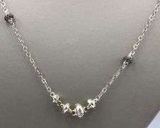 John Hardy classic chain 7 bamboos link station black spinel long necklace