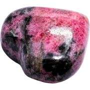 Rhodonite Crystal Heart Palm Stone