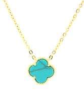 10mm Clover turquoise pendant on chain