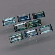 Heated only! 2.14ct blue green Sapphire set