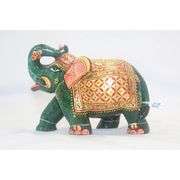 Hand-Carved Green Jade Elephant Natural Stone