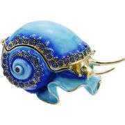 Hand-Painted Conch Trinket Box with Rhinestones