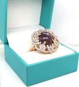 Exquisite Massive 17.08CTS Round Cabochon-Cut Ruby & 2.05CTW White Sapphire in 14K Yellow Gold Over 